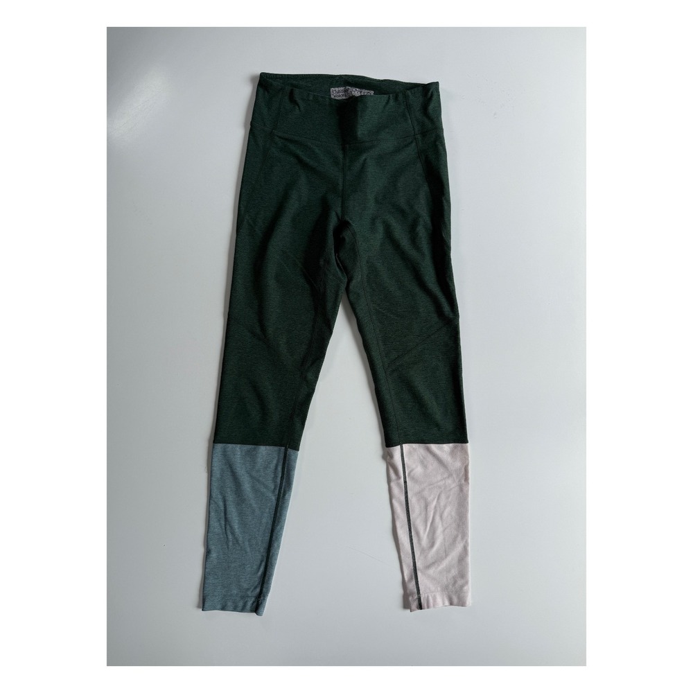 OUTDOOR VOICES Colorblock 7/8 Dipped Warmup Legging Green Blue Pink Womens Small